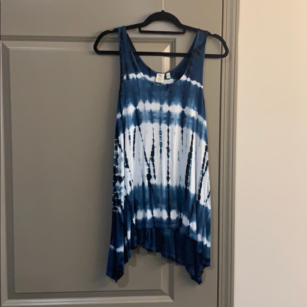 Blue tie dye tank
